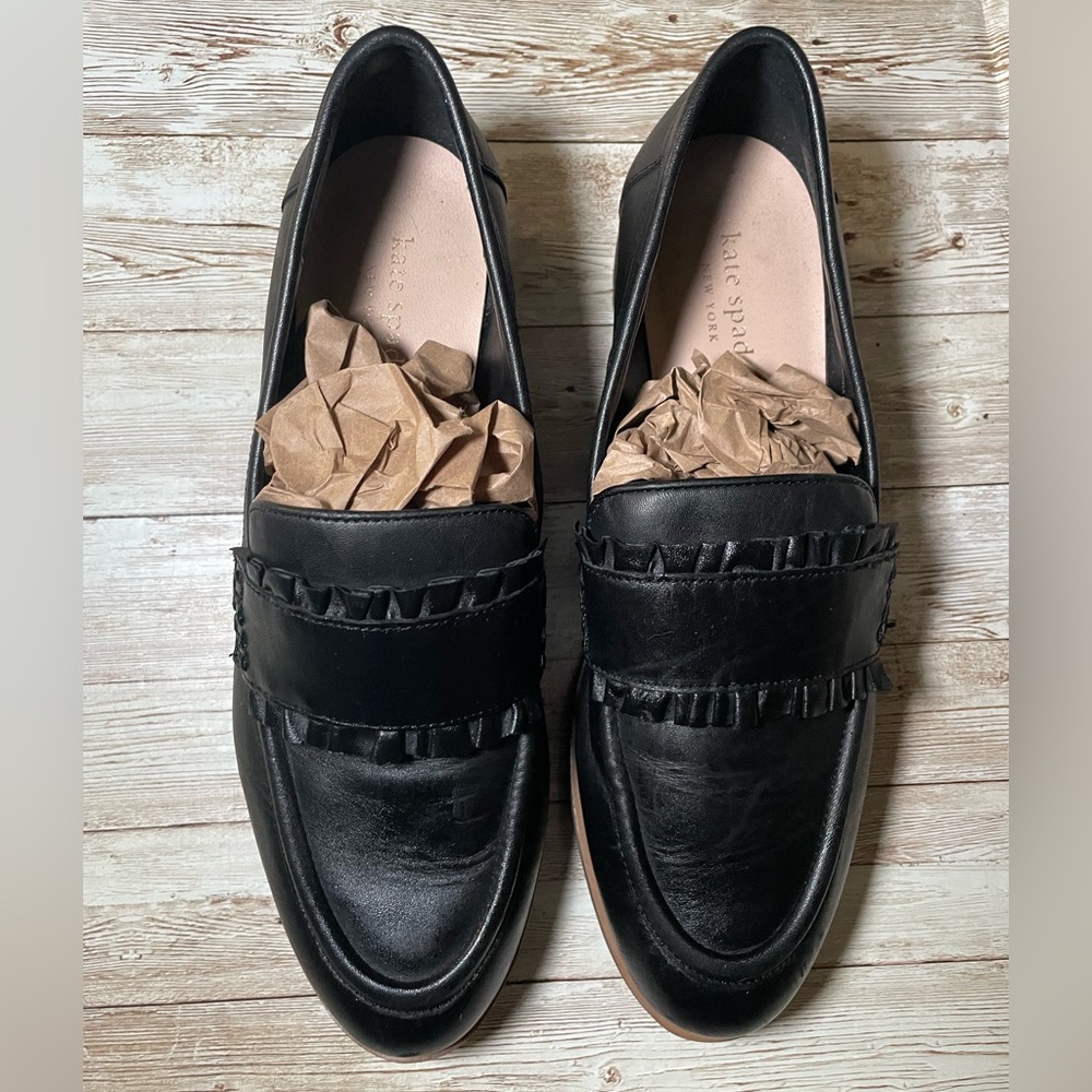 Kate Spade Women's Kady Leather Loafers Shoes Black 8 - Picture 8 of 11